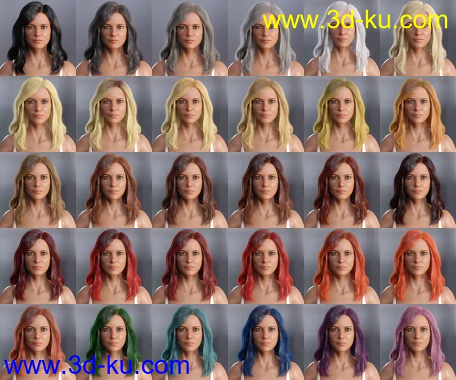 dForce Suzina Hair for Genesis 8 and 8.1 Females模型的图片5