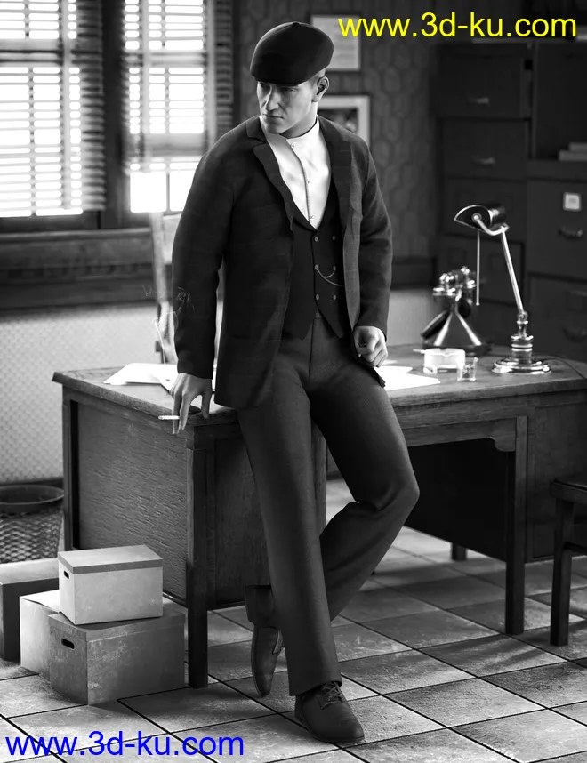 dForce Swanky Undercut Hair for Genesis 3, 8, and 8.1 Males模型的图片1