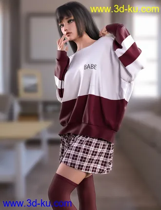 3D打印模型dForce Sweet Girl Outfit for Genesis 8 and 8.1 Females的图片
