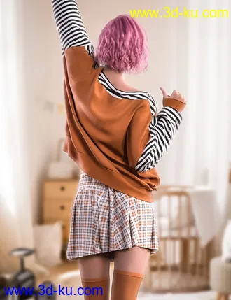 3D打印模型dForce Sweet Girl Outfit for Genesis 8 and 8.1 Females的图片