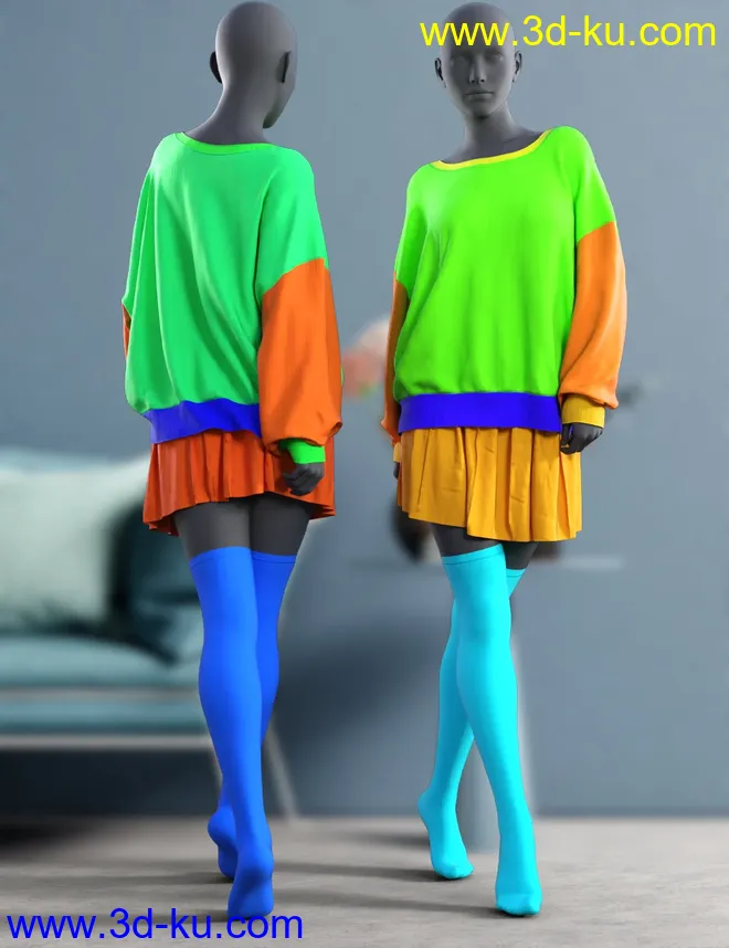 dForce Sweet Girl Outfit for Genesis 8 and 8.1 Females模型的图片11