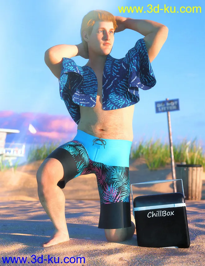 dForce Swim Gear for Genesis 8.1 Males模型的图片1