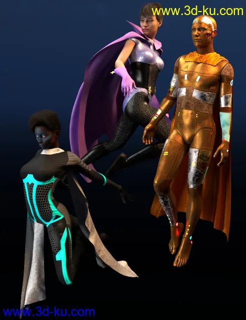 dForce SY Capes II for Genesis 8模型的图片1