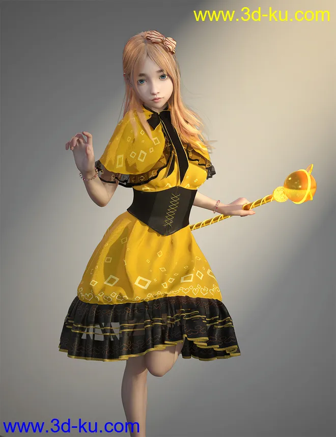 dForce SYee Cute Princess Dress for Genesis 8 Females模型的图片5