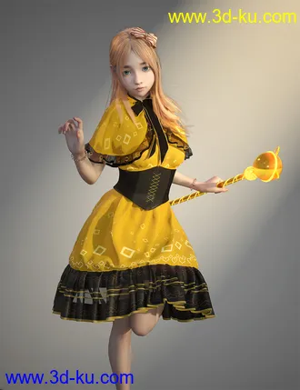 3D打印模型dForce SYee Cute Princess Dress for Genesis 8 Females的图片