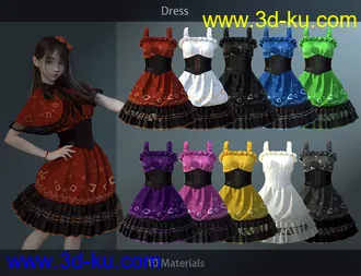 3D打印模型dForce SYee Cute Princess Dress for Genesis 8 Females的图片