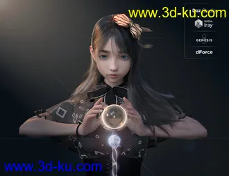 3D打印模型dForce SYee Cute Princess Dress for Genesis 8 Females的图片