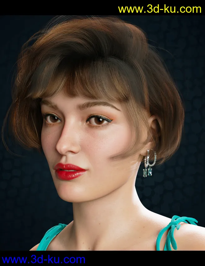 dForce Voila Hair for Genesis 8, 8.1, and 3 Females模型的图片1