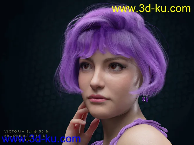dForce Voila Hair for Genesis 8, 8.1, and 3 Females模型的图片4