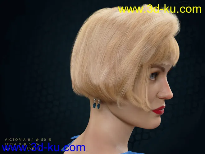 dForce Voila Hair for Genesis 8, 8.1, and 3 Females模型的图片5