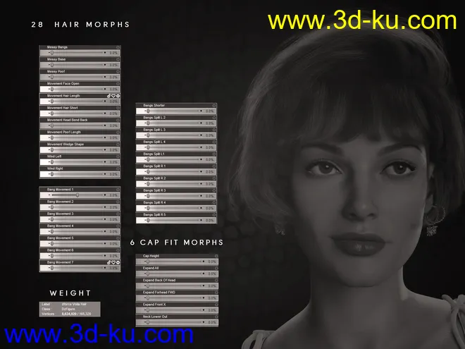 dForce Voila Hair for Genesis 8, 8.1, and 3 Females模型的图片8