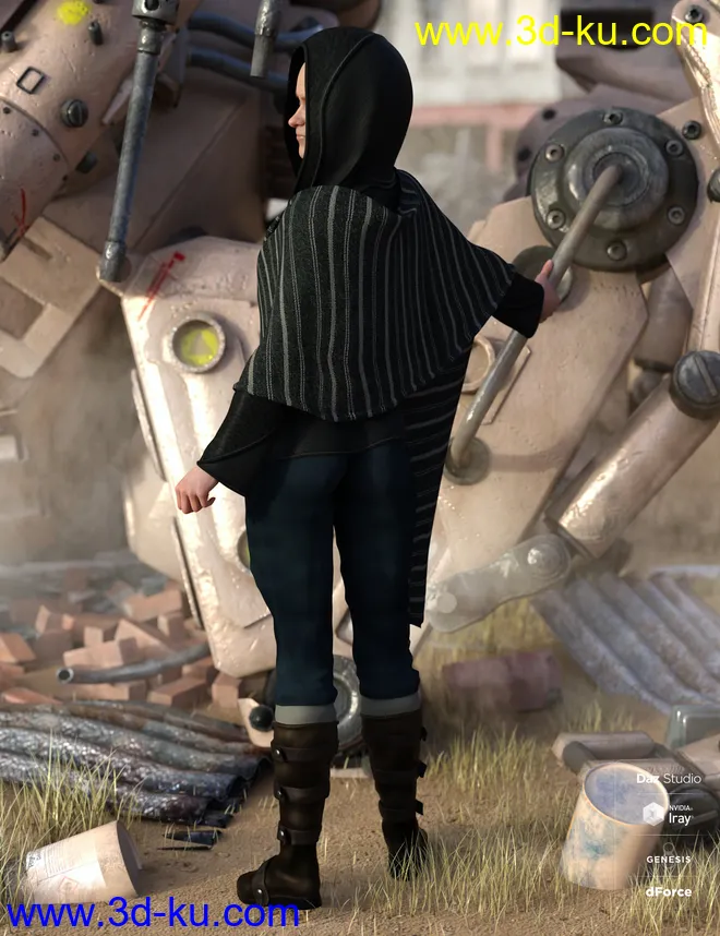 dForce Wander Outfit for Genesis 8 Female(s)模型的图片3