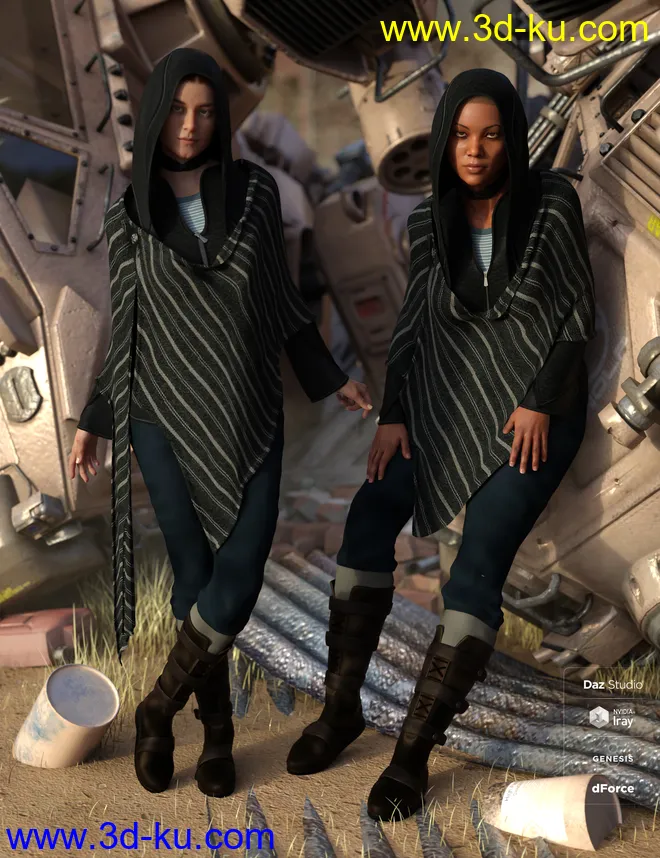 dForce Wander Outfit for Genesis 8 Female(s)模型的图片5
