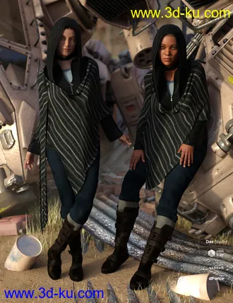 3D打印模型dForce Wander Outfit for Genesis 8 Female(s)的图片