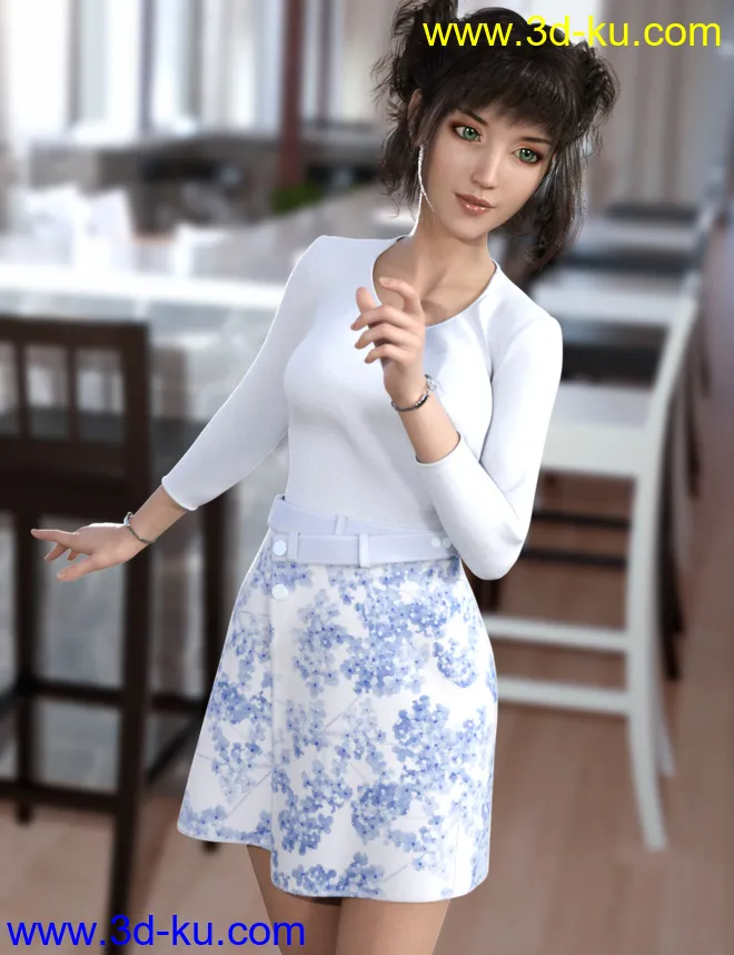 dForce Wrap Skirt Outfit for Genesis8 Female(s)模型的图片1