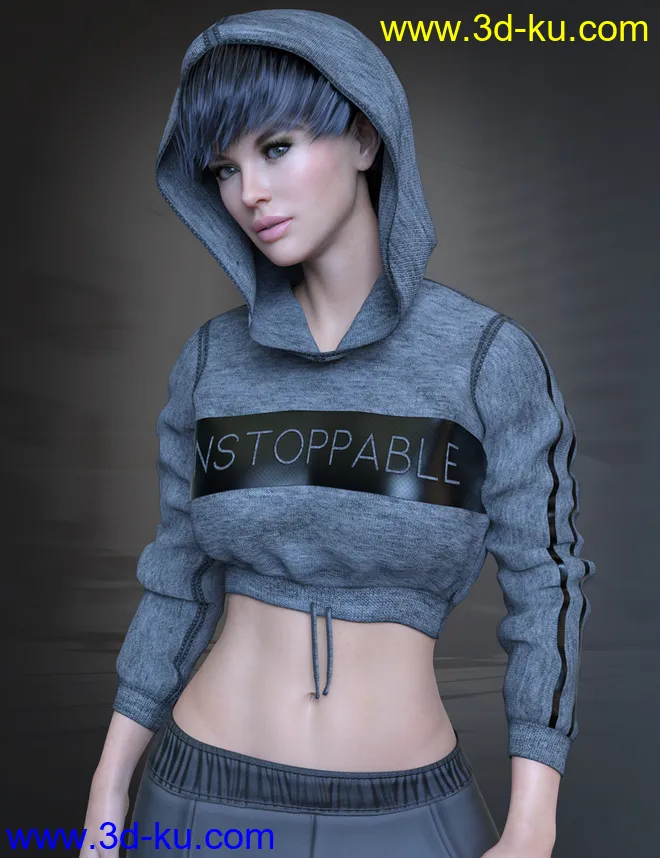 dForce X-Fashion Urban Outfit for Genesis 8 and 8.1 Females模型的图片1