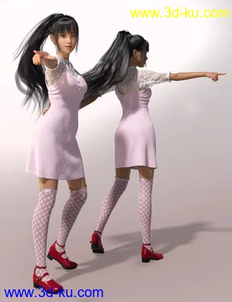 3D打印模型dForce Young Summer One-Piece for Genesis 8 Females的图片