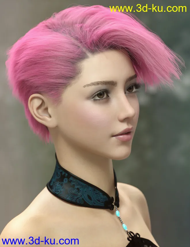 dForce Yunbae Hair for Genesis 8 and 8.1模型的图片4