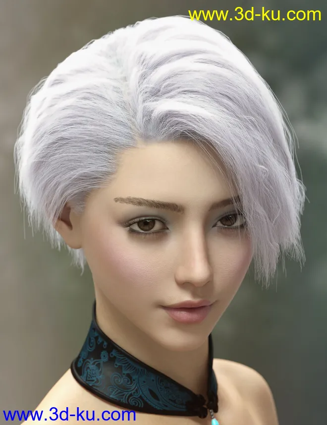 dForce Yunbae Hair for Genesis 8 and 8.1模型的图片6