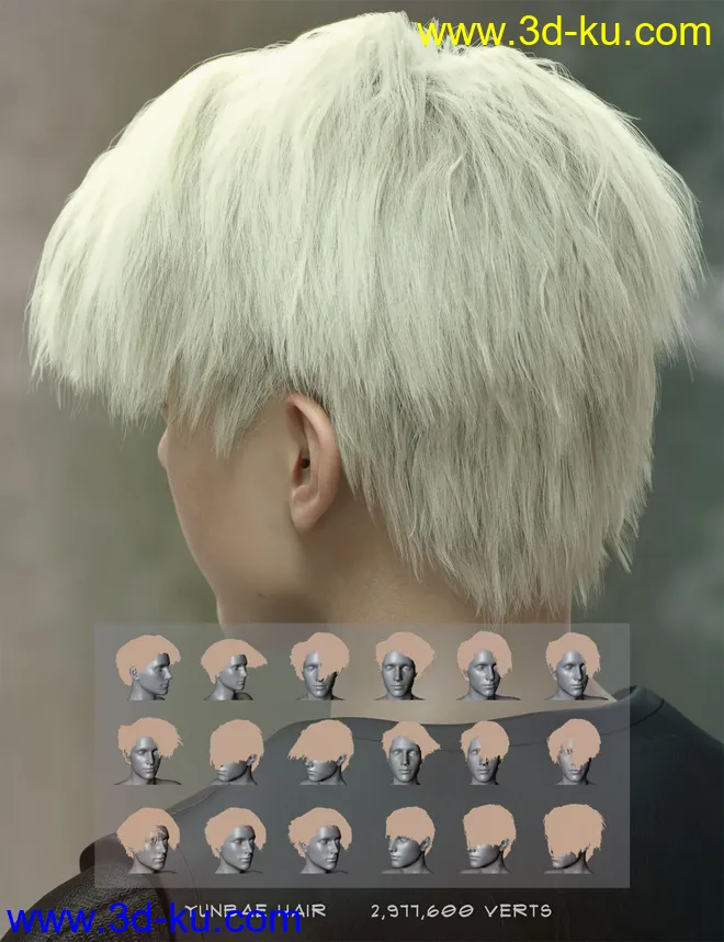 dForce Yunbae Hair for Genesis 8 and 8.1模型的图片11