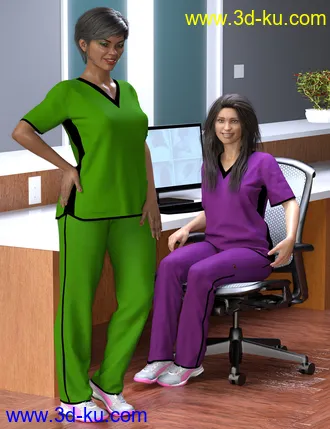 3D打印模型dForce ZO Female Scrub Set for Genesis 8 Females的图片