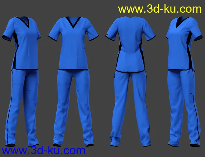 dForce ZO Female Scrub Set for Genesis 8 Females模型的图片5
