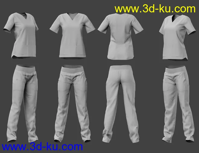 dForce ZO Female Scrub Set for Genesis 8 Females模型的图片6