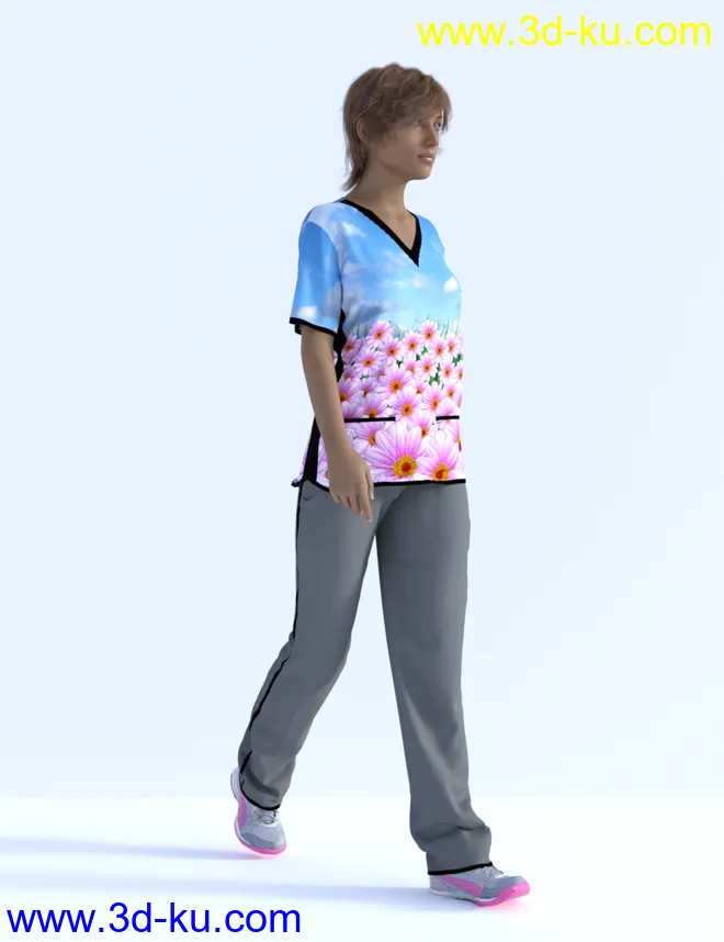 dForce ZO Female Scrub Set for Genesis 8 Females模型的图片8