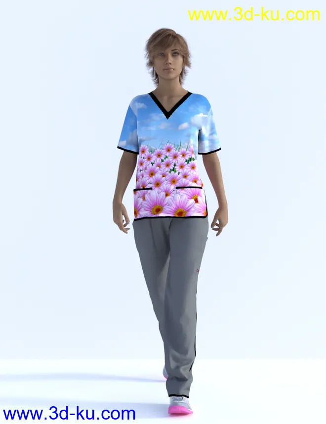 dForce ZO Female Scrub Set for Genesis 8 Females模型的图片9