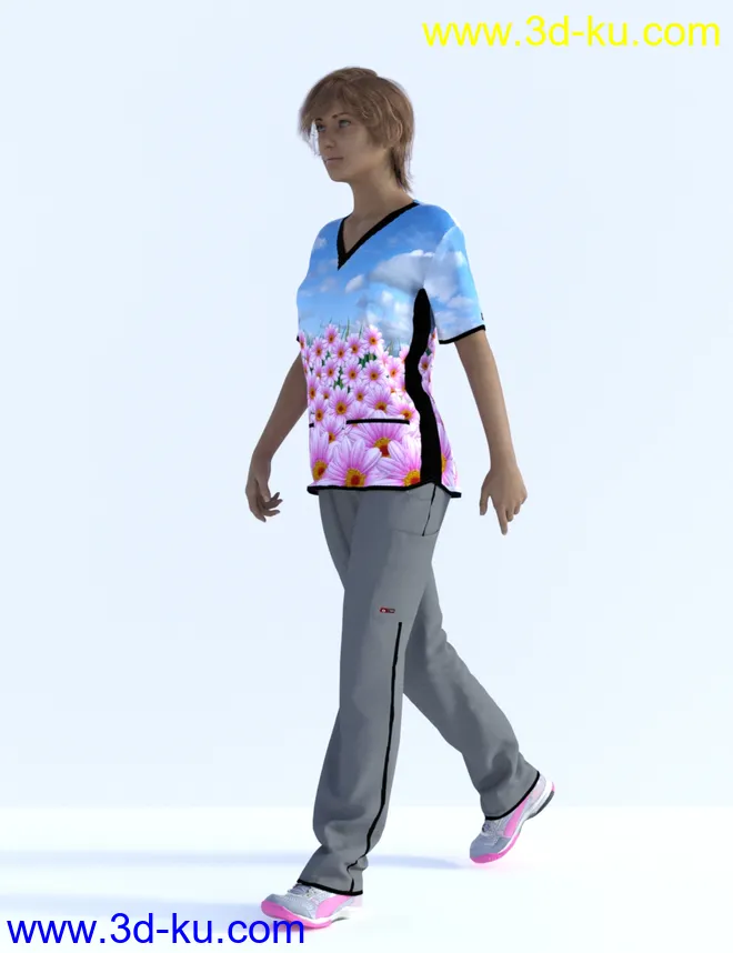 dForce ZO Female Scrub Set for Genesis 8 Females模型的图片11