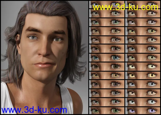 DG Iray 200 Iris Colors for Genesis 8 and Merchant Resource模型的图片2