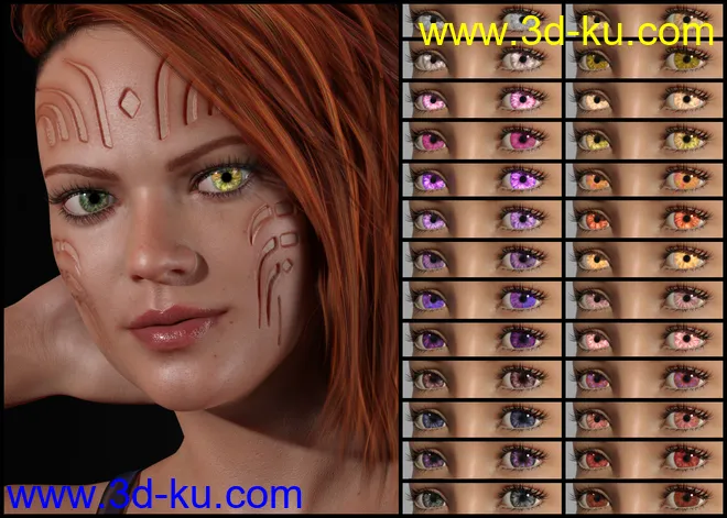 DG Iray 200 Iris Colors for Genesis 8 and Merchant Resource模型的图片5