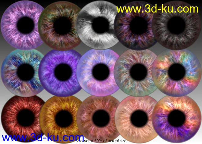 DG Iray 200 Iris Colors for Genesis 8 and Merchant Resource模型的图片8