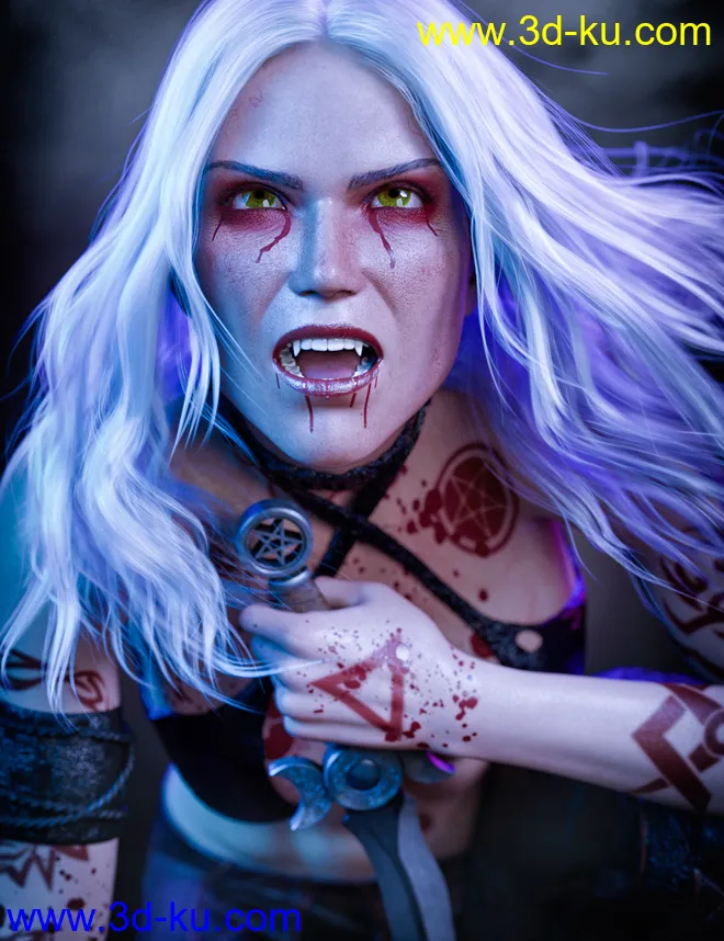 Dhampir the Dark Angel for Genesis 8.1 Female模型的图片7