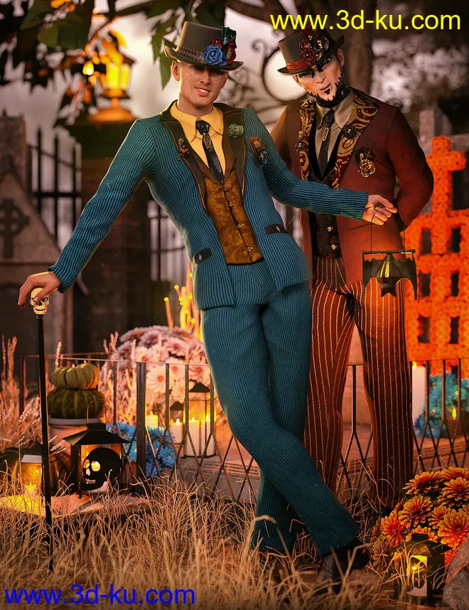 Dia De Los Muertos Male Outfit Textures模型的图片1