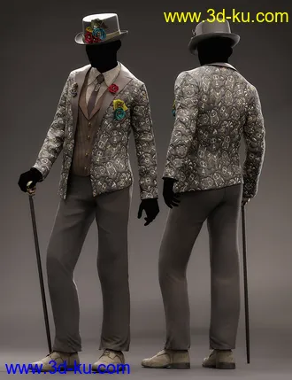 3D打印模型Dia De Los Muertos Male Outfit Textures的图片