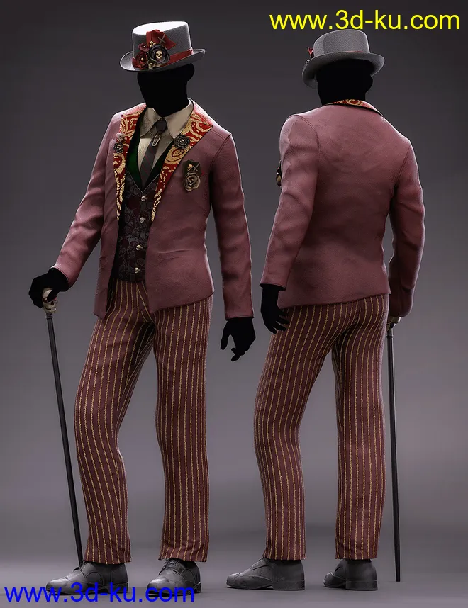 Dia De Los Muertos Male Outfit Textures模型的图片3