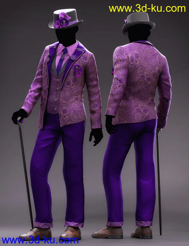 Dia De Los Muertos Male Outfit Textures模型的图片4
