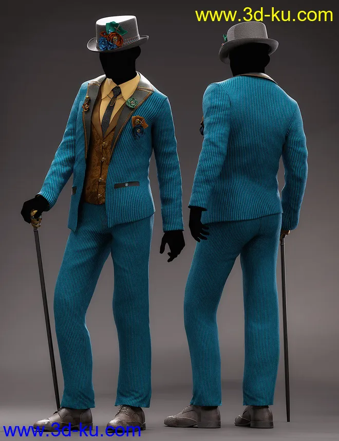 Dia De Los Muertos Male Outfit Textures模型的图片5