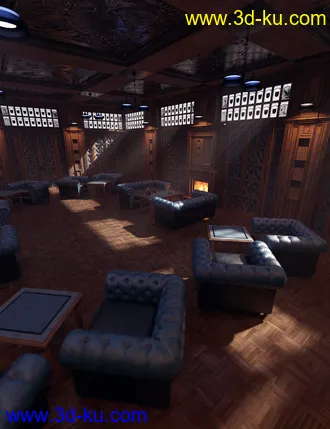 3D打印模型Dignified Gentlemen's Game Room的图片