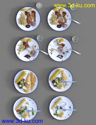 3D打印模型Dirty Dishes Food and Drink Expansion的图片