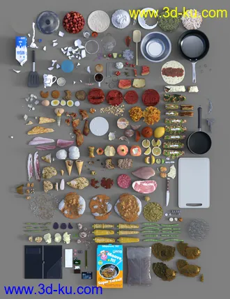 3D打印模型Dirty Dishes Food and Drink Expansion的图片
