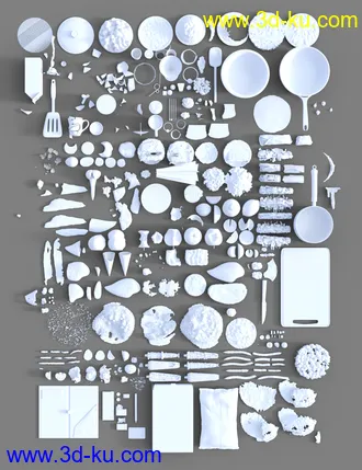 3D打印模型Dirty Dishes Food and Drink Expansion的图片