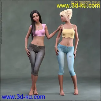 3D打印模型Easy Cropped Jeans for Genesis 8 and 8.1的图片