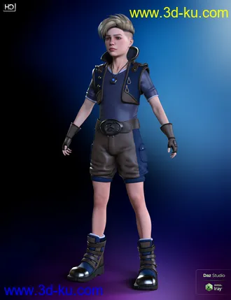 3D打印模型Esra HD Character, Hair and Outfit for Genesis 8 and 8.1 Male的图片