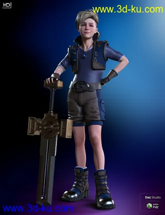 3D打印模型Esra HD Character, Hair and Outfit for Genesis 8 and 8.1 Male的图片