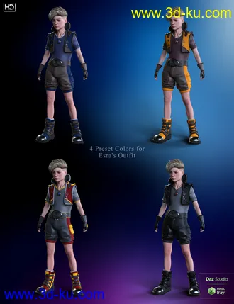 3D打印模型Esra HD Character, Hair and Outfit for Genesis 8 and 8.1 Male的图片