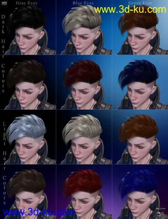 3D打印模型Esra HD Character, Hair and Outfit for Genesis 8 and 8.1 Male的图片