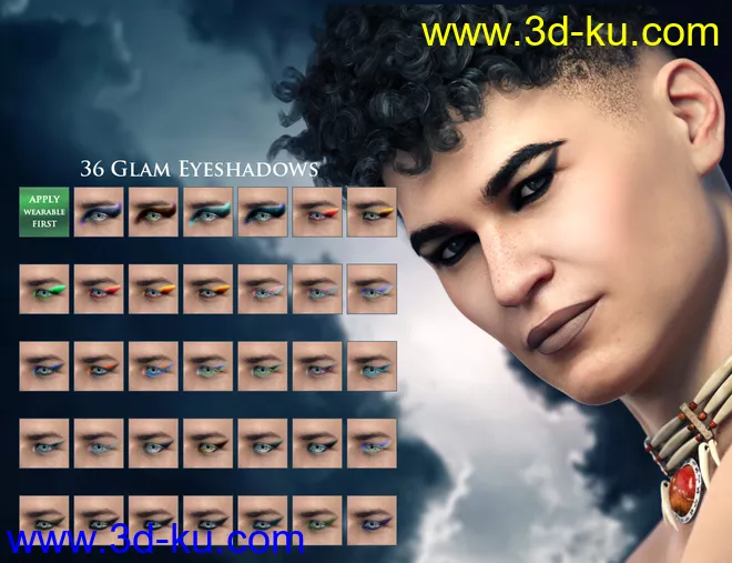 Everyday Makeup for Genesis 8 Males模型的图片3