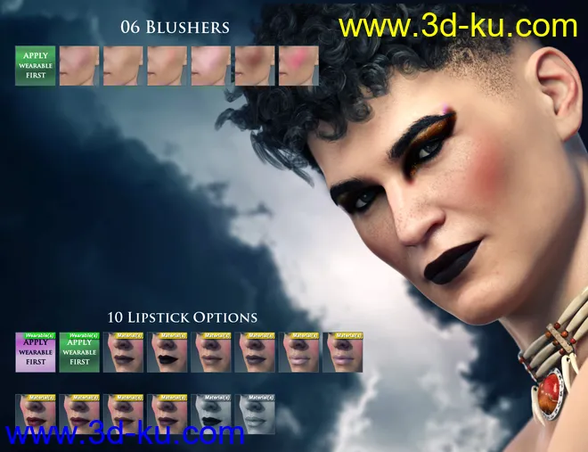 Everyday Makeup for Genesis 8 Males模型的图片4